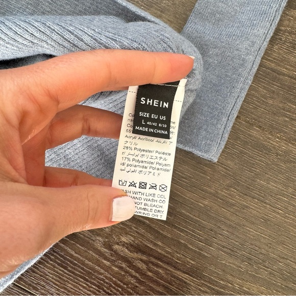 Women’s Dolman Boat Neck Ribbed Knit Sweater Dusty Blue Size L - Picture 7 of 7